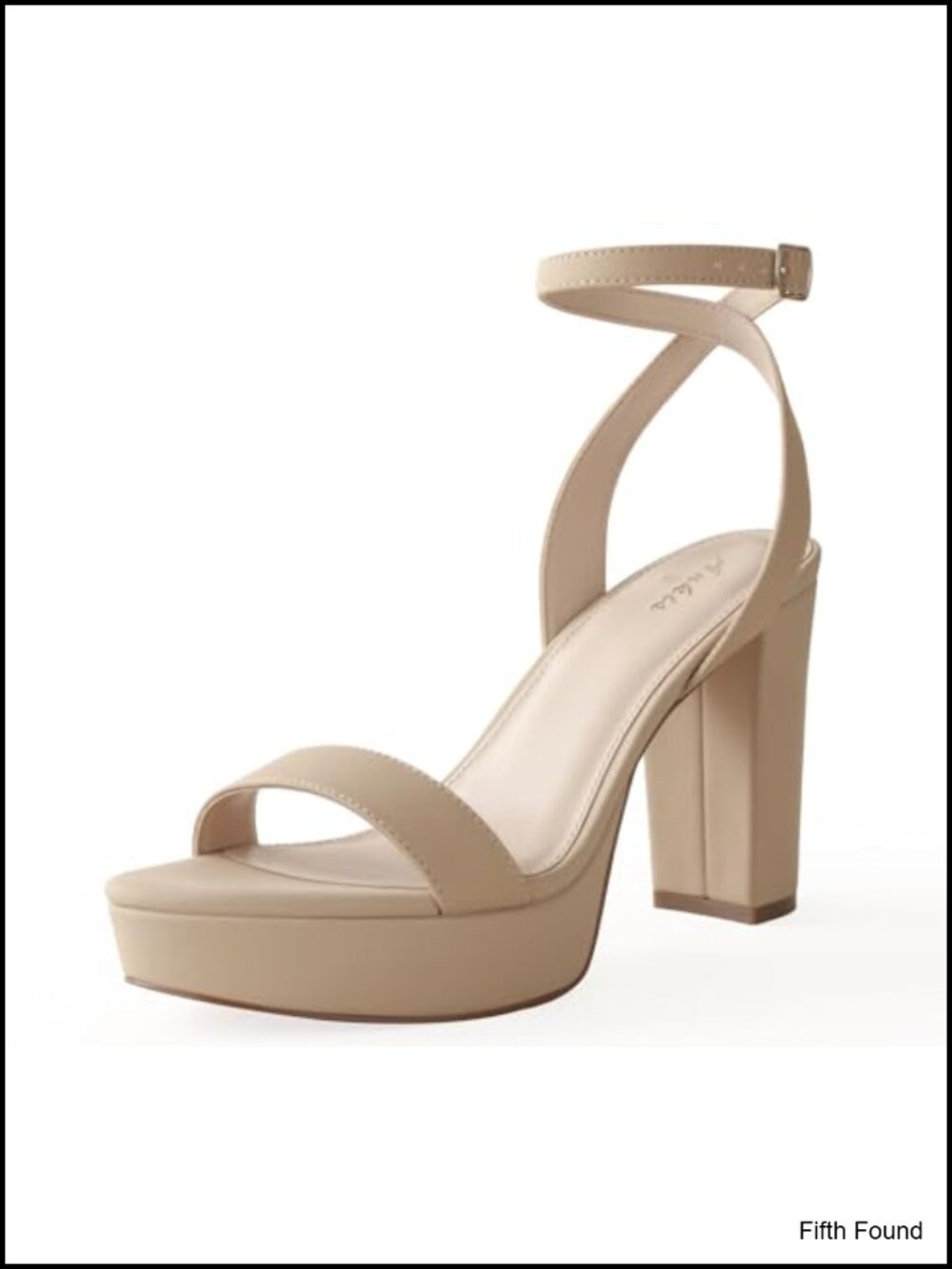 Strappy Platform Heels 4 Inch Chunky Heels Open Toe Ankle Strap Sandals